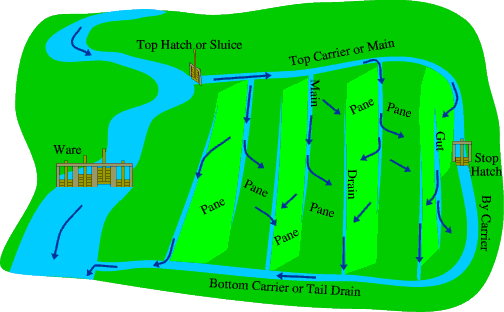A diagram showing the flow of water